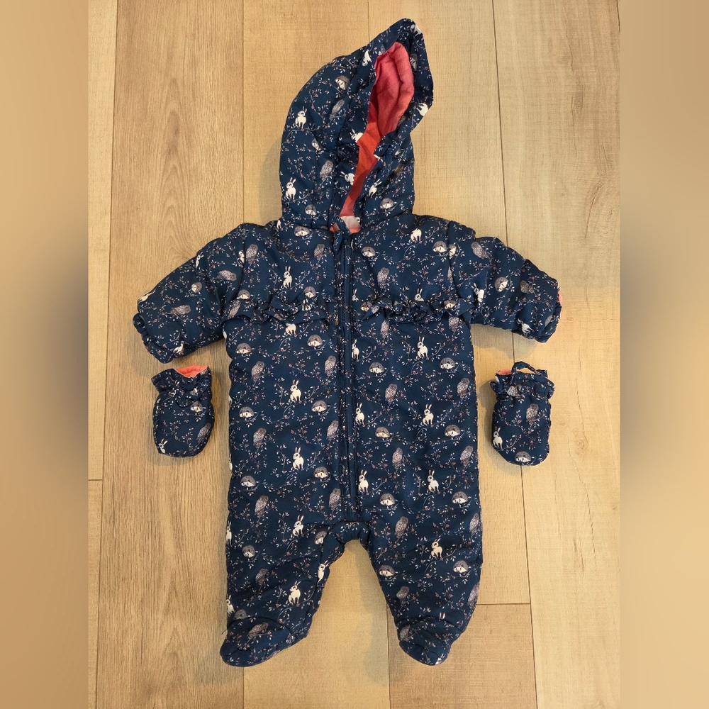 Charming Navy Kids Footie with Mittens